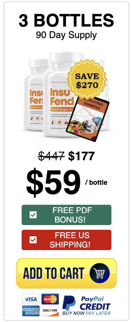 Buy Insufend 3 bottles — 90 day glucose support supplement
